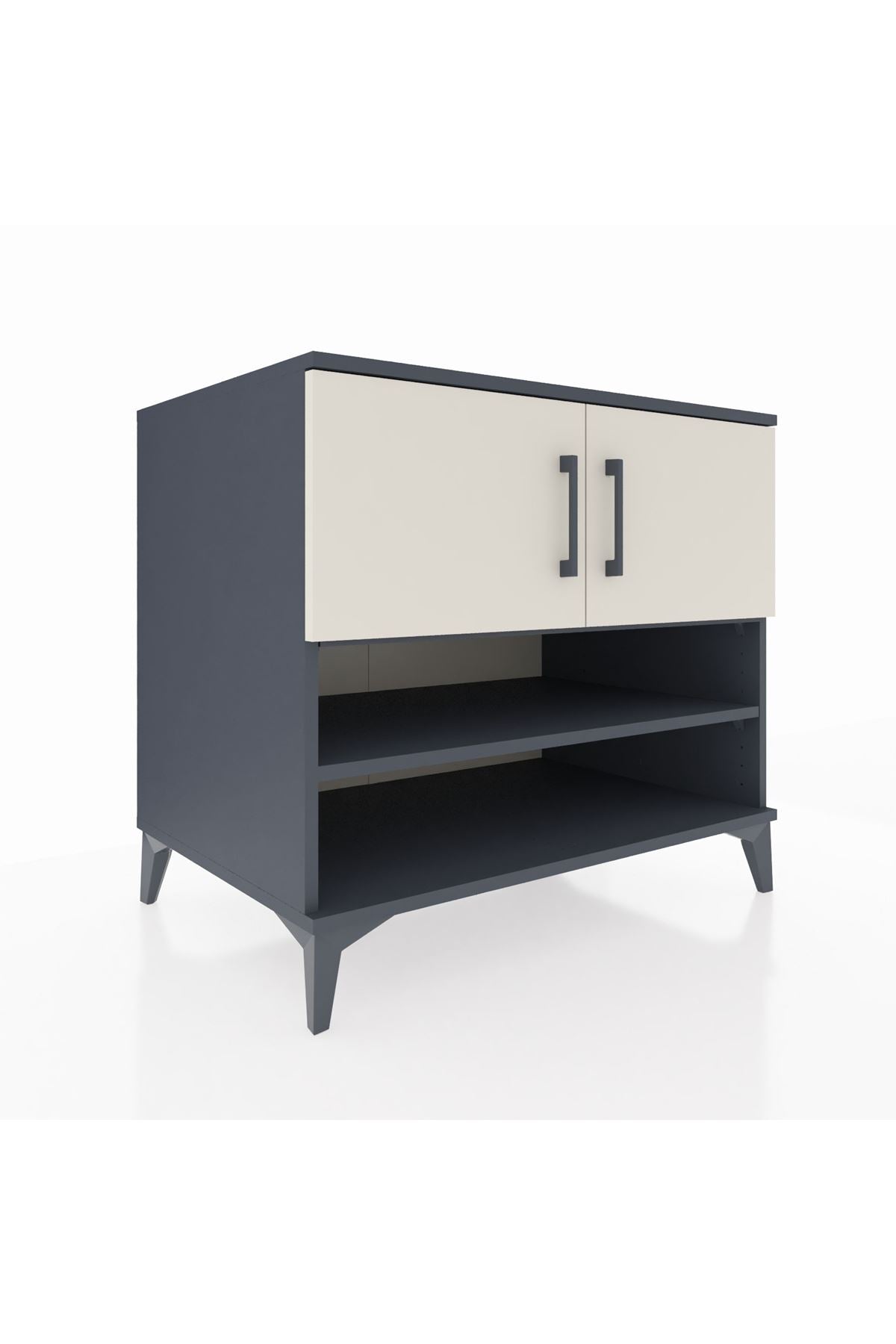 Kronos Şifonyer 3 Raflı 2 Kapaklı 88x59x80 Antrasit-Aytaşı