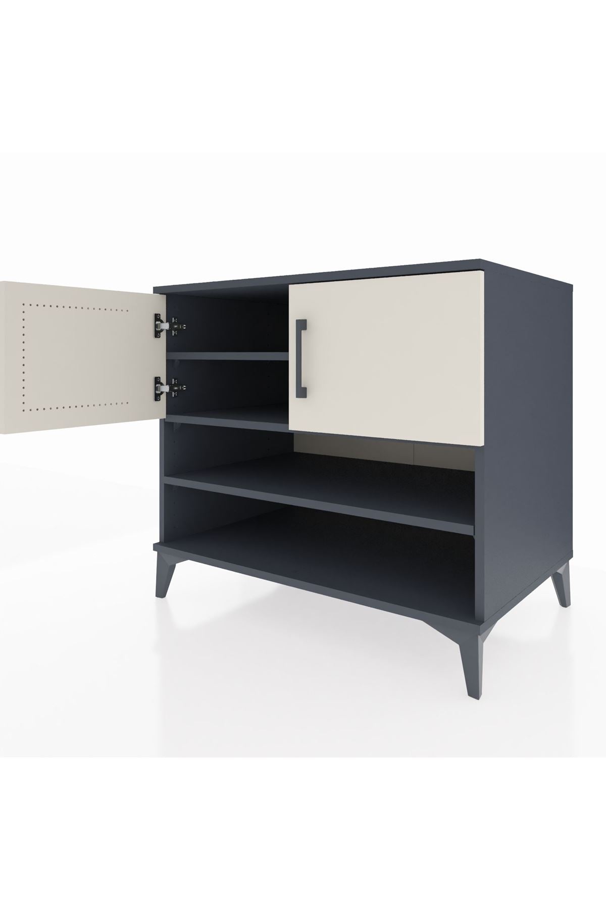 Kronos Şifonyer 3 Raflı 2 Kapaklı 88x59x80 Antrasit-Aytaşı