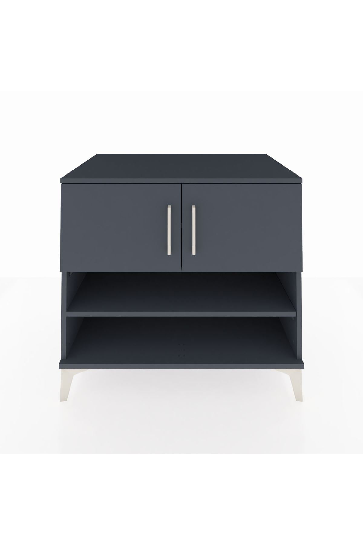 Kronos Şifonyer 3 Raflı 2 Kapaklı 88x59x80 Antrasit-Antrasit