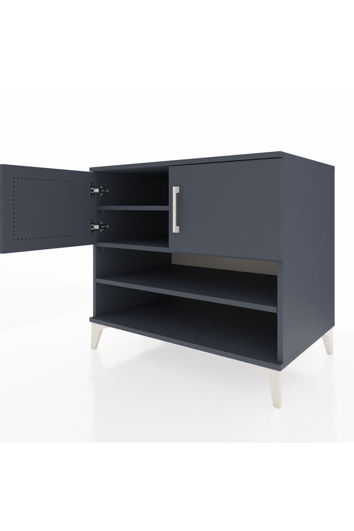 Kronos Şifonyer 3 Raflı 2 Kapaklı 88x59x80 Antrasit-Antrasit