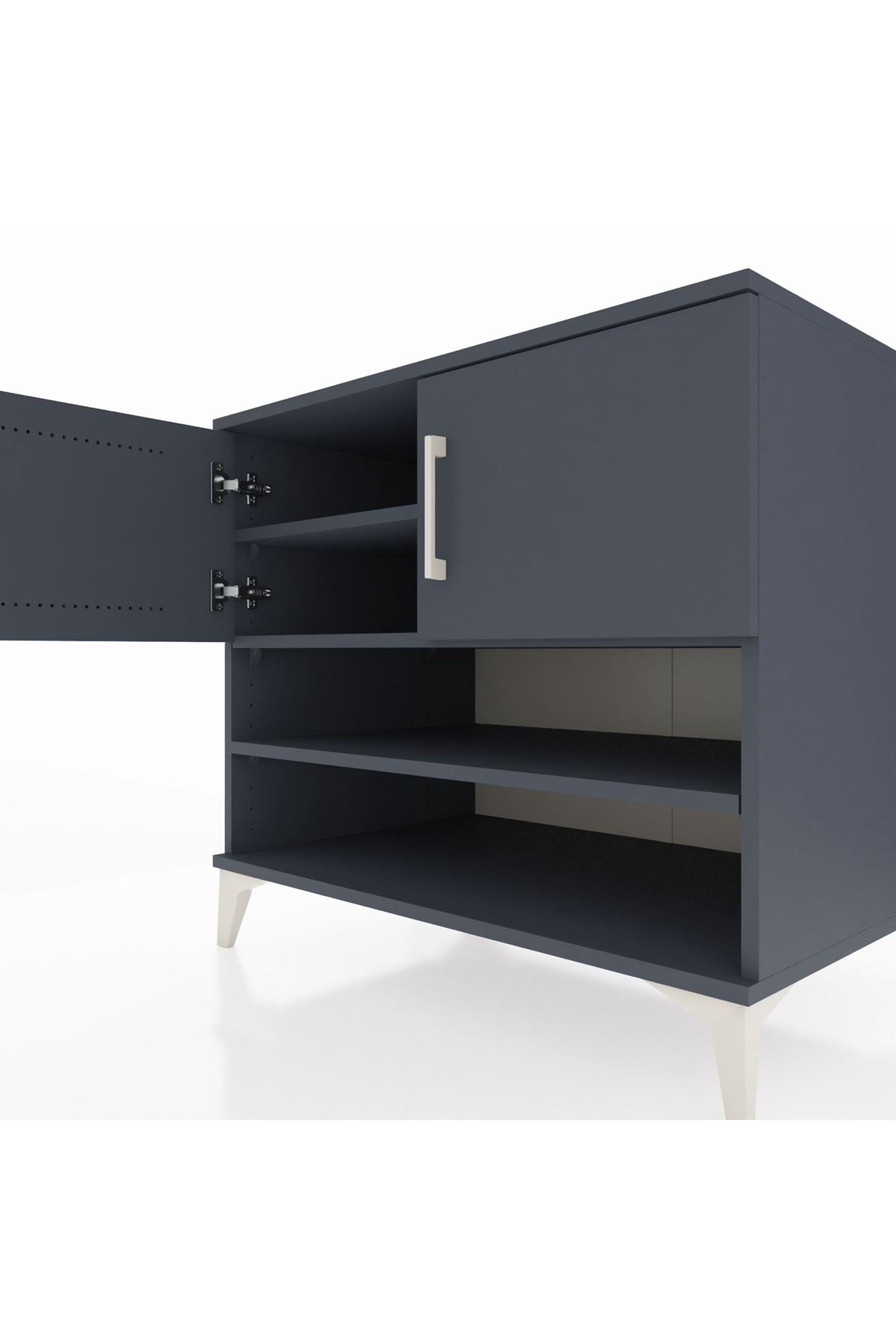 Kronos Şifonyer 3 Raflı 2 Kapaklı 88x59x80 Antrasit-Antrasit