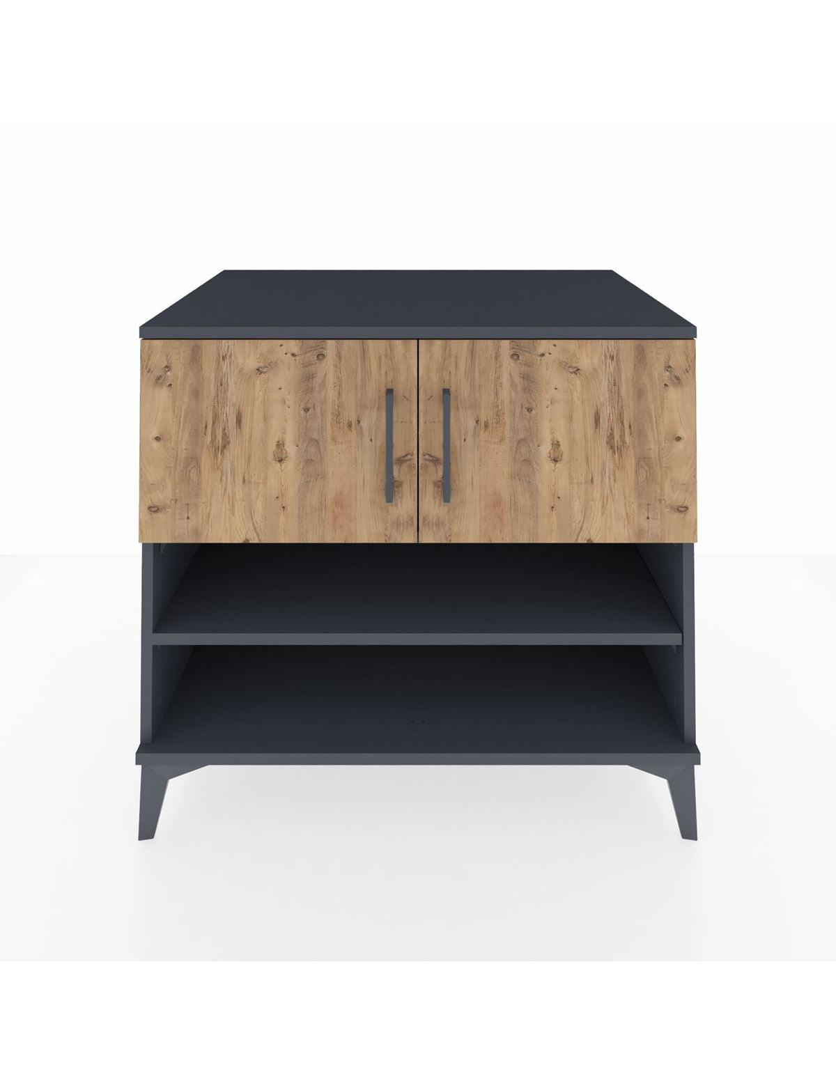 Kronos Şifonyer 3 Raflı 2 Kapaklı 88x59x80 Antrasit-Çam