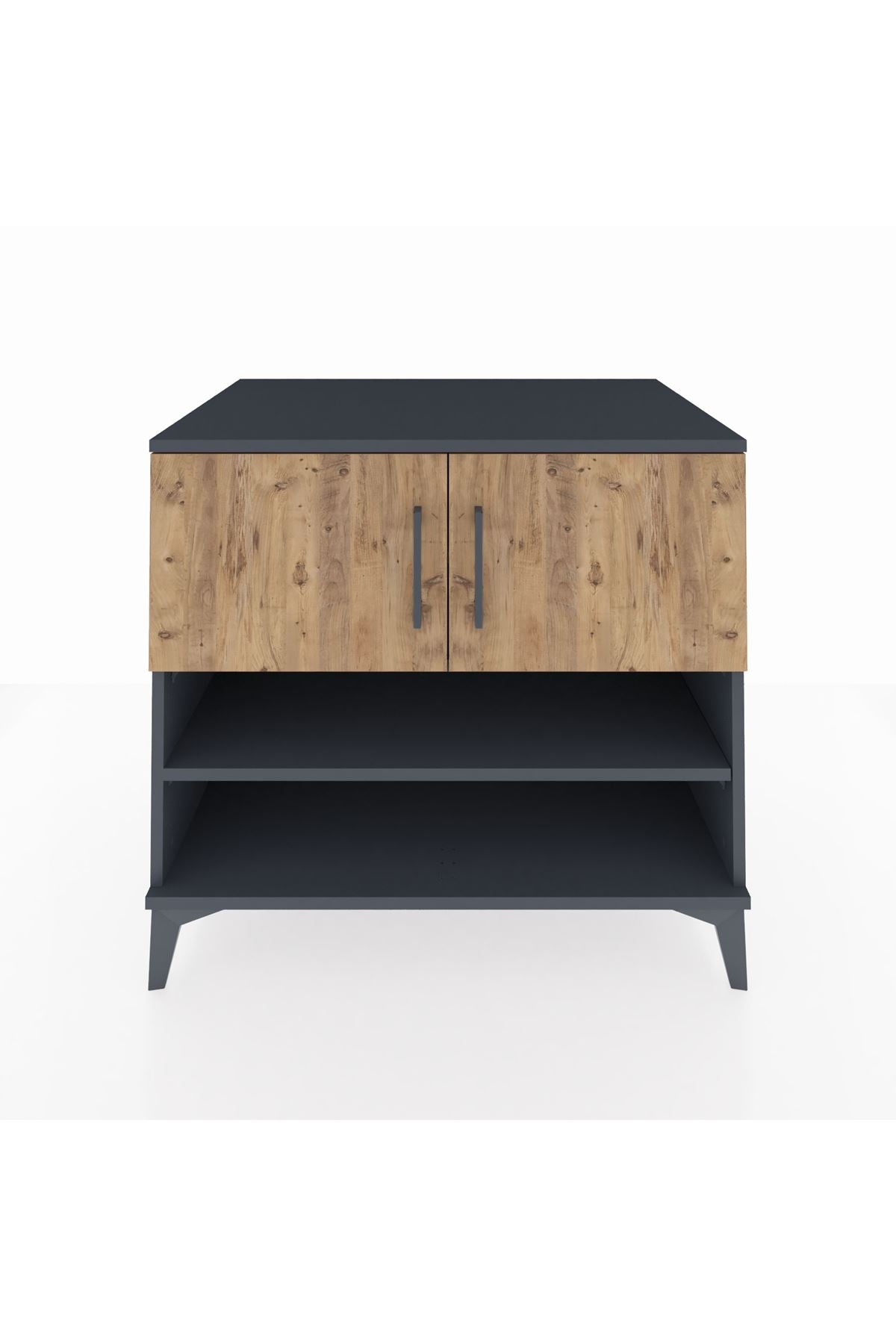 Kronos Şifonyer 3 Raflı 2 Kapaklı 88x59x80 Antrasit-Çam