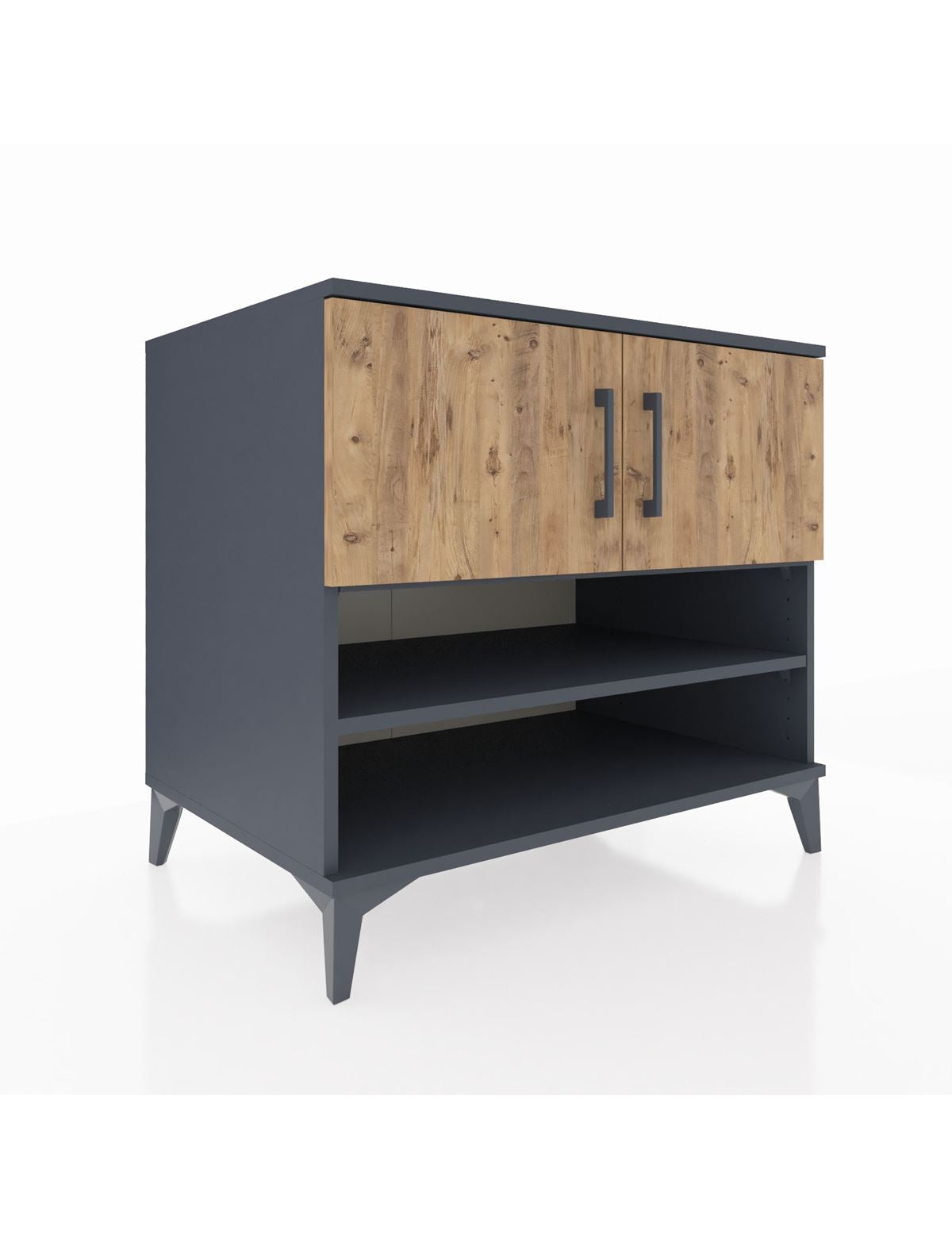 Kronos Şifonyer 3 Raflı 2 Kapaklı 88x59x80 Antrasit-Çam