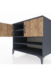 Kronos Şifonyer 3 Raflı 2 Kapaklı 88x59x80 Antrasit-Çam