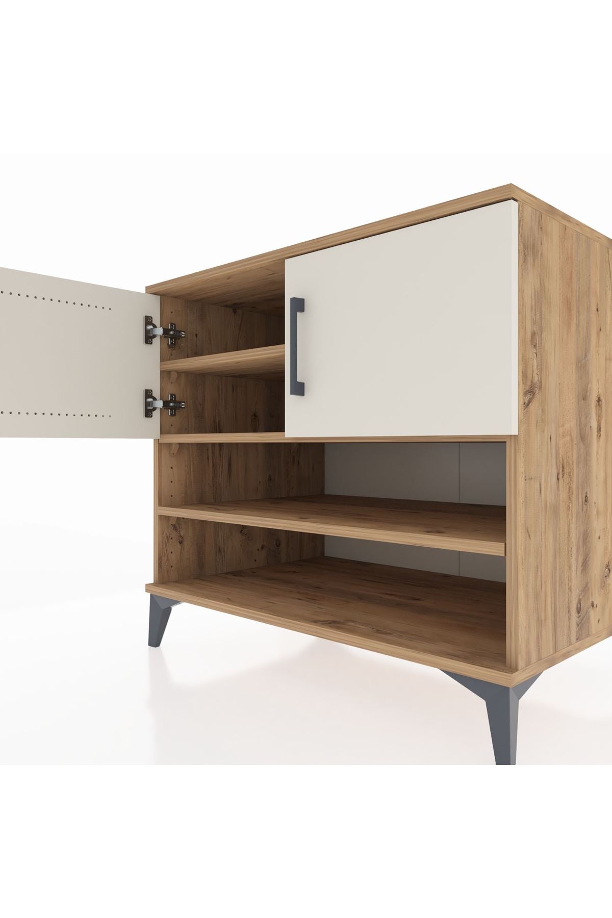 Kronos Şifonyer 3 Raflı 2 Kapaklı 88x59x80 Çam-Aytaşı