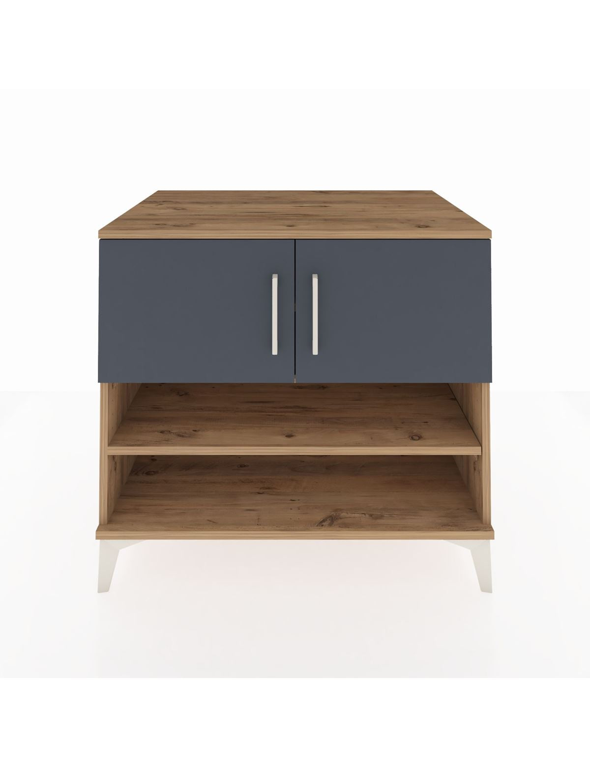 Kronos Şifonyer 3 Raflı 2 Kapaklı 88x59x80 Çam-Antrasit