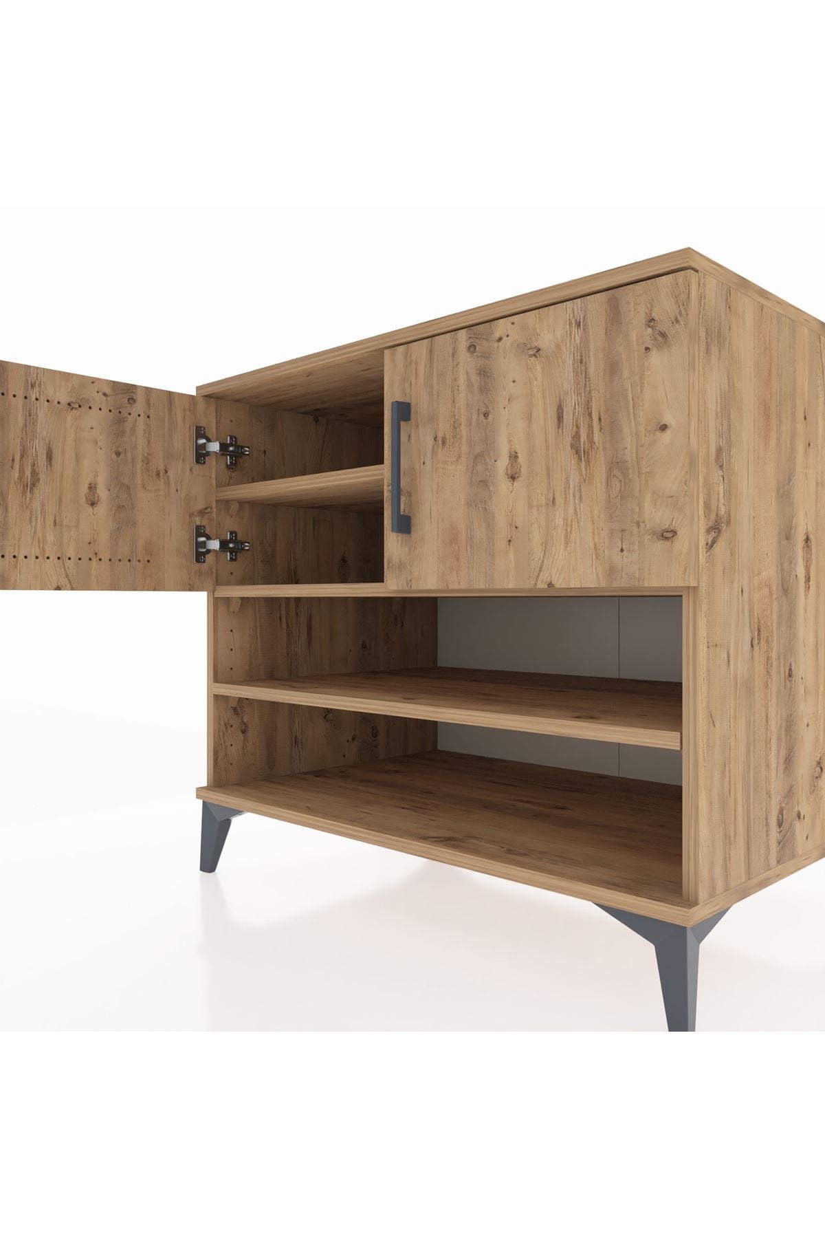 Kronos Şifonyer 3 Raflı 2 Kapaklı 88x59x80 Çam-Çam