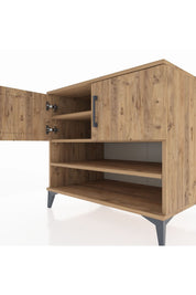 Kronos Şifonyer 3 Raflı 2 Kapaklı 88x59x80 Çam-Çam