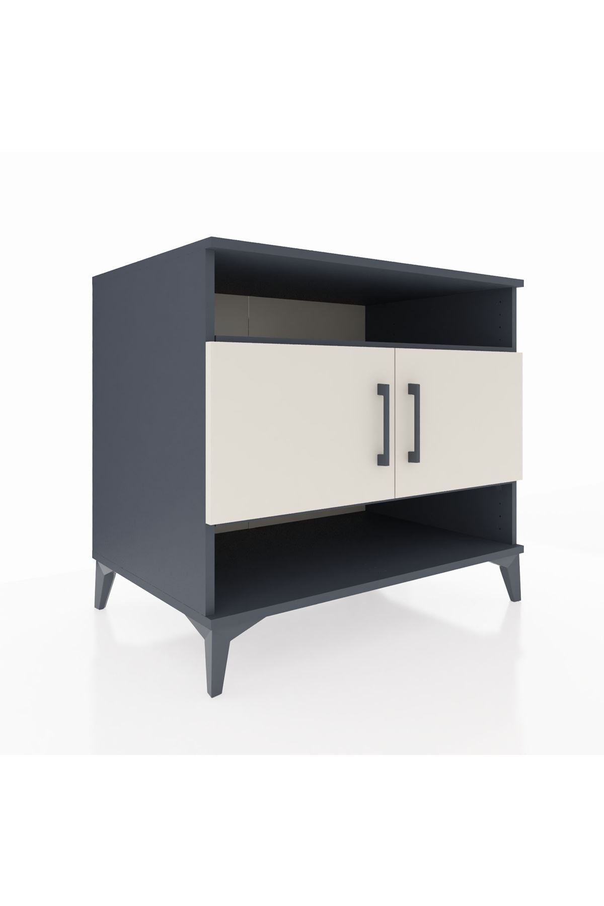 Kronos Şifonyer 3 Raflı 2 Kapaklı 88x59x80 Antrasit-Aytaşı