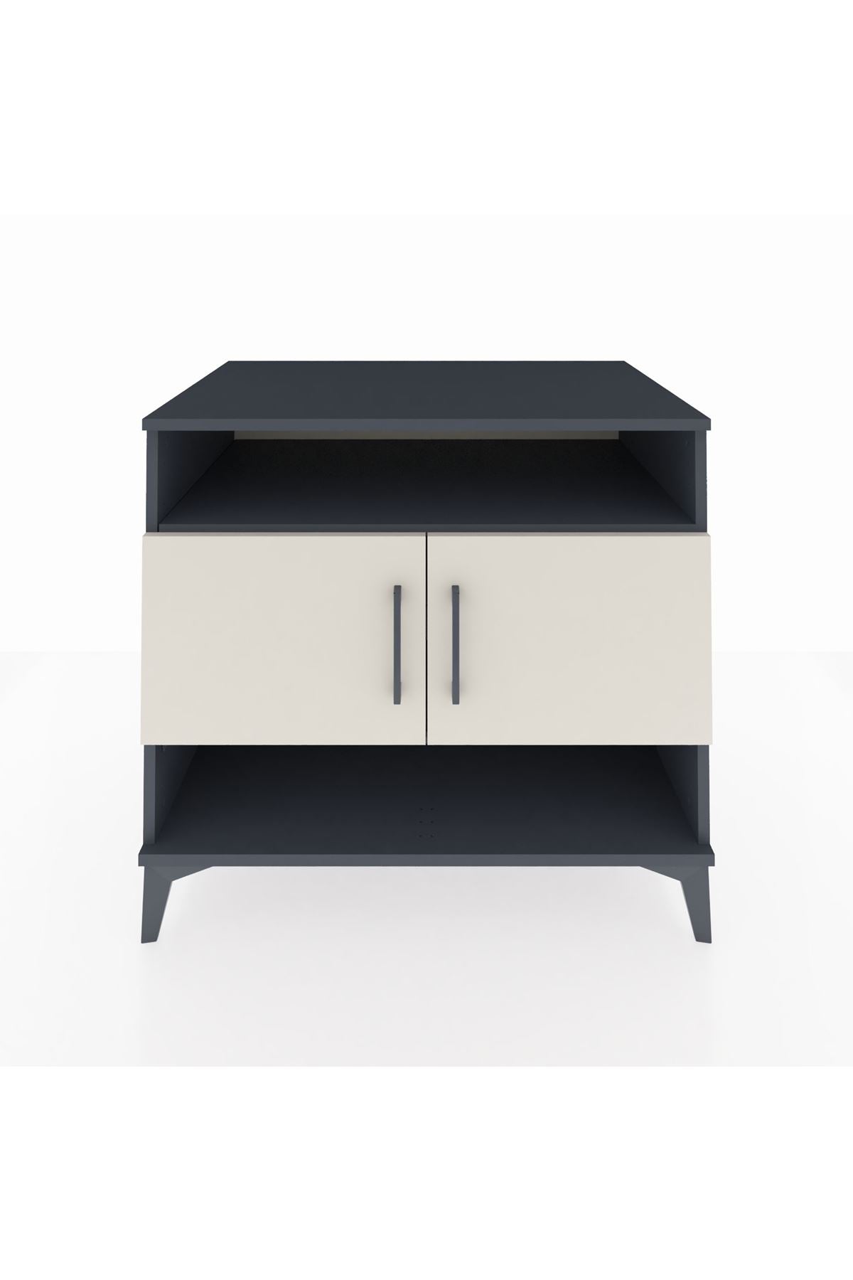 Kronos Şifonyer 3 Raflı 2 Kapaklı 88x59x80 Antrasit-Aytaşı