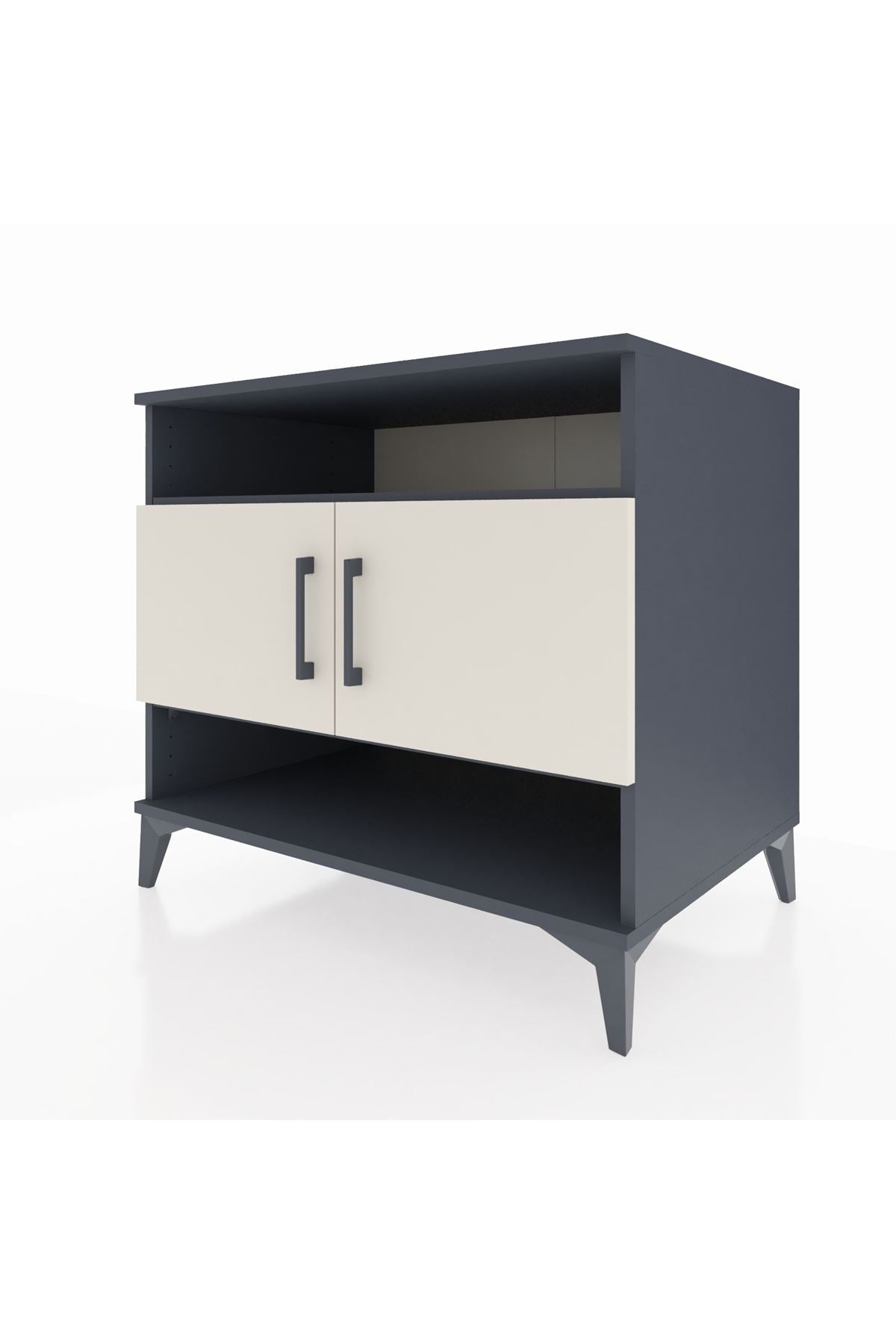 Kronos Şifonyer 3 Raflı 2 Kapaklı 88x59x80 Antrasit-Aytaşı