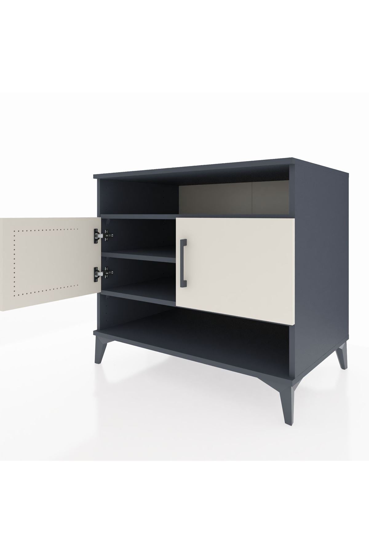 Kronos Şifonyer 3 Raflı 2 Kapaklı 88x59x80 Antrasit-Aytaşı