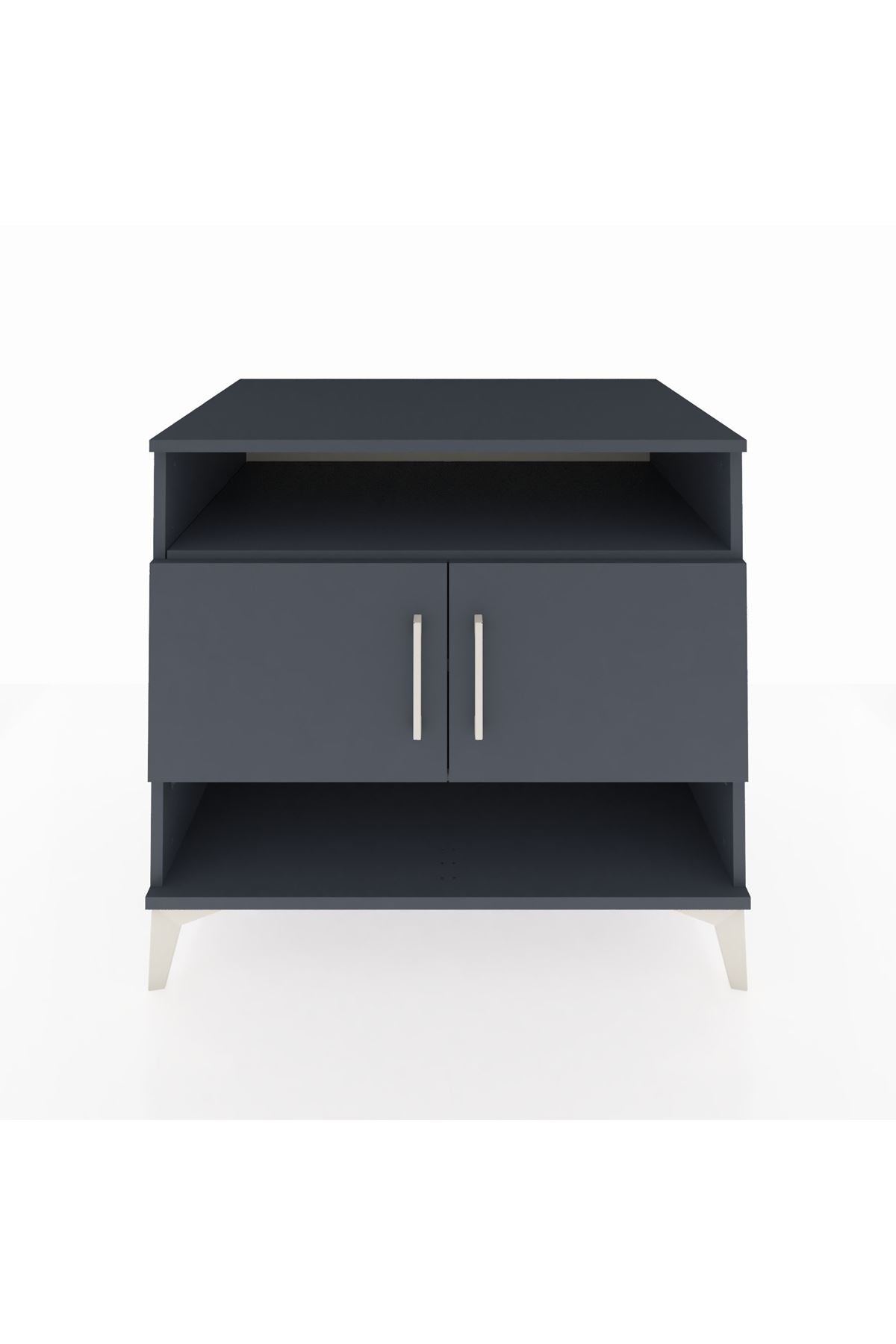 Kronos Şifonyer 3 Raflı 2 Kapaklı 88x59x80 Antrasit-Antrasit