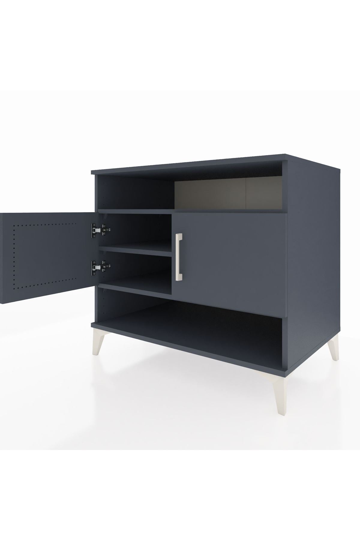 Kronos Şifonyer 3 Raflı 2 Kapaklı 88x59x80 Antrasit-Antrasit