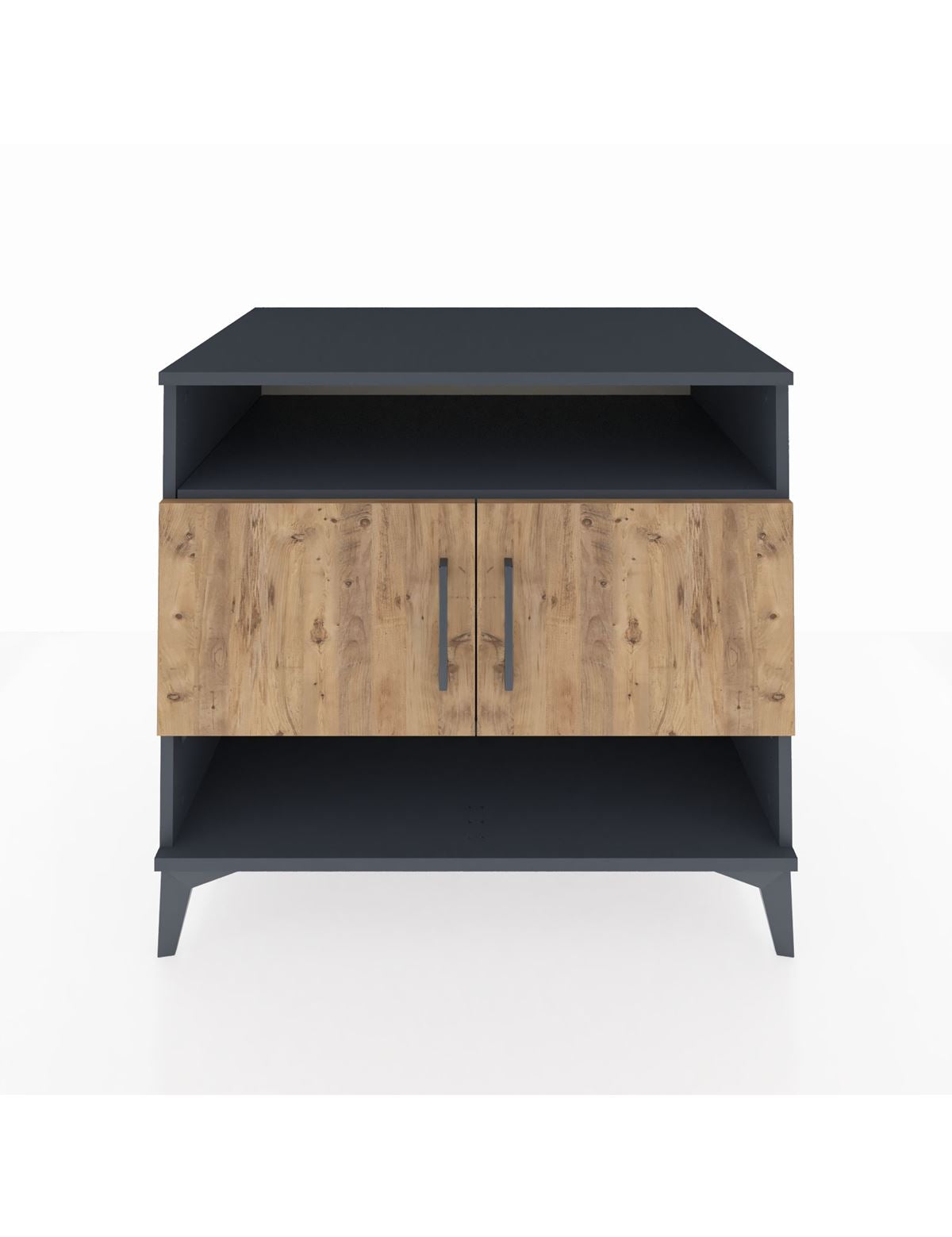 Kronos Şifonyer 3 Raflı 2 Kapaklı 88x59x80 Antrasit-Çam