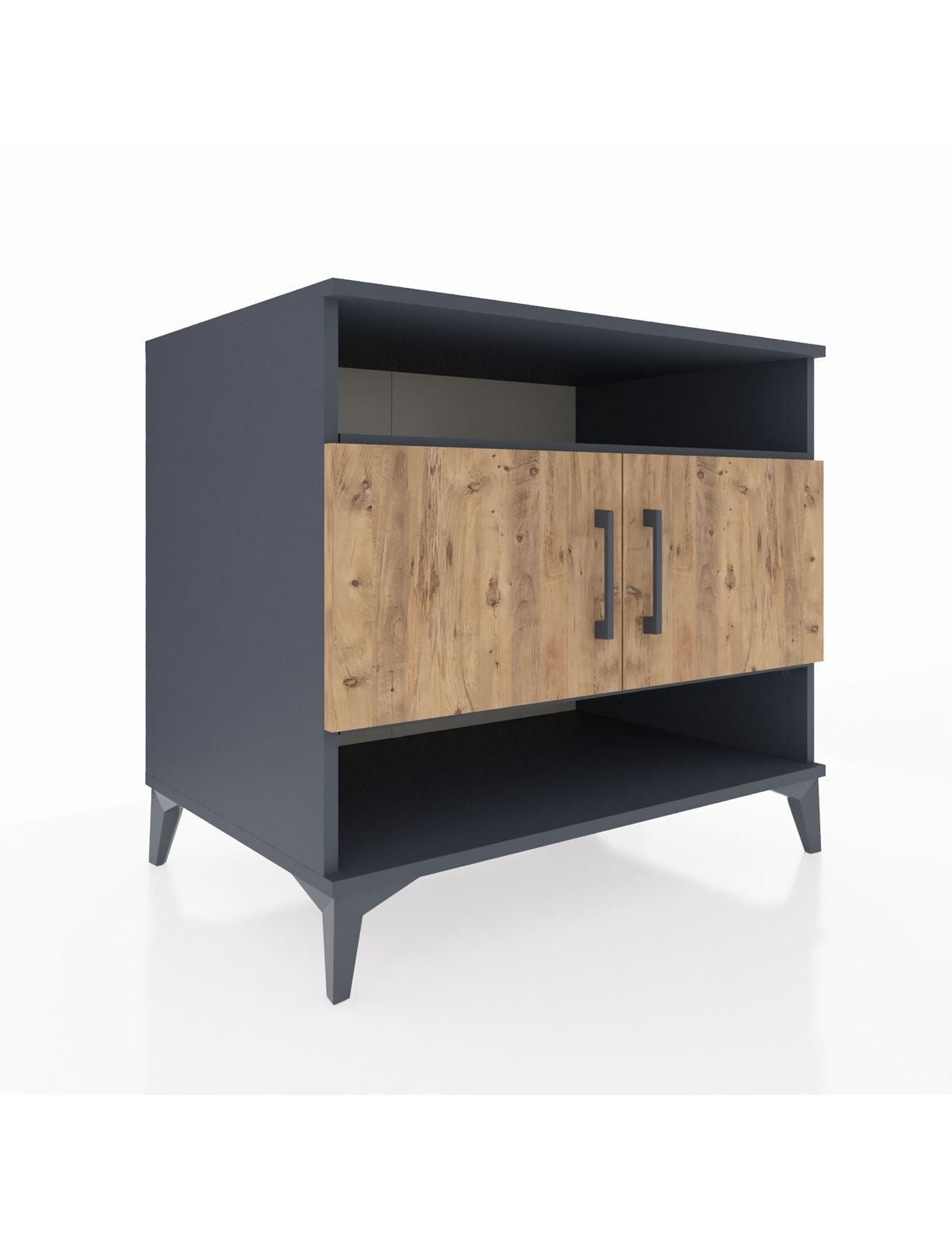 Kronos Şifonyer 3 Raflı 2 Kapaklı 88x59x80 Antrasit-Çam