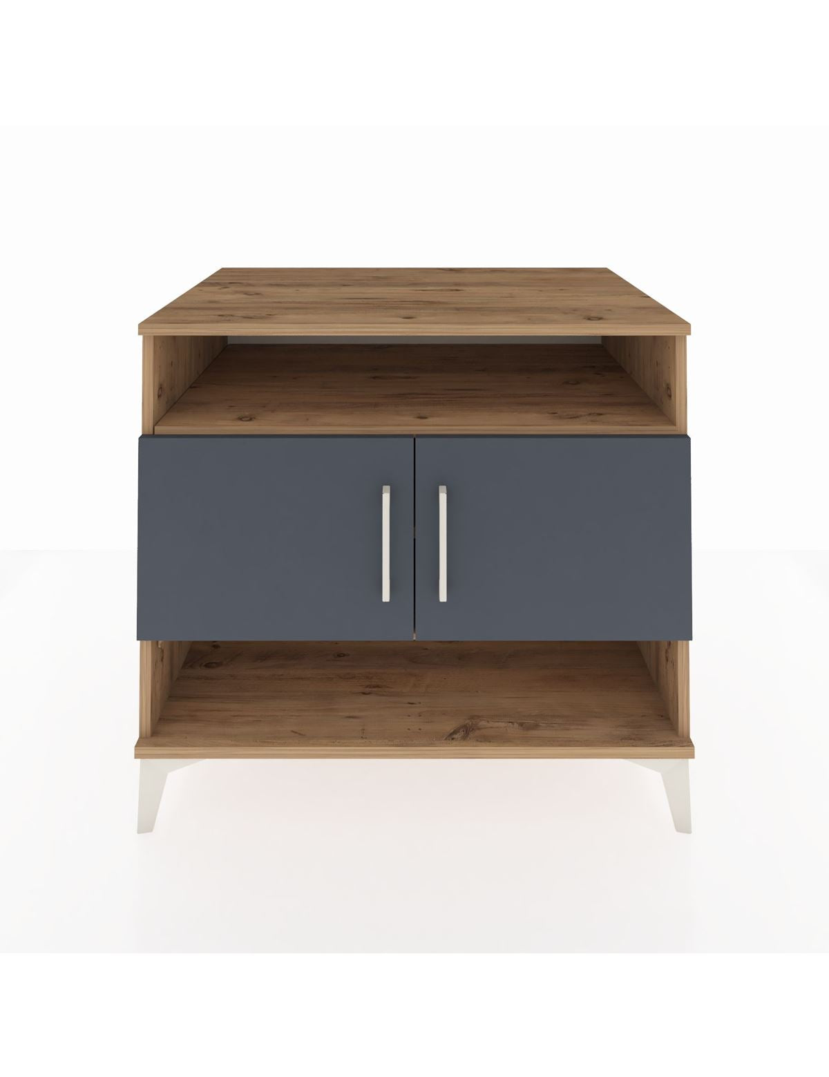 Kronos Şifonyer 3 Raflı 2 Kapaklı 88x59x80 Çam-Antrasit