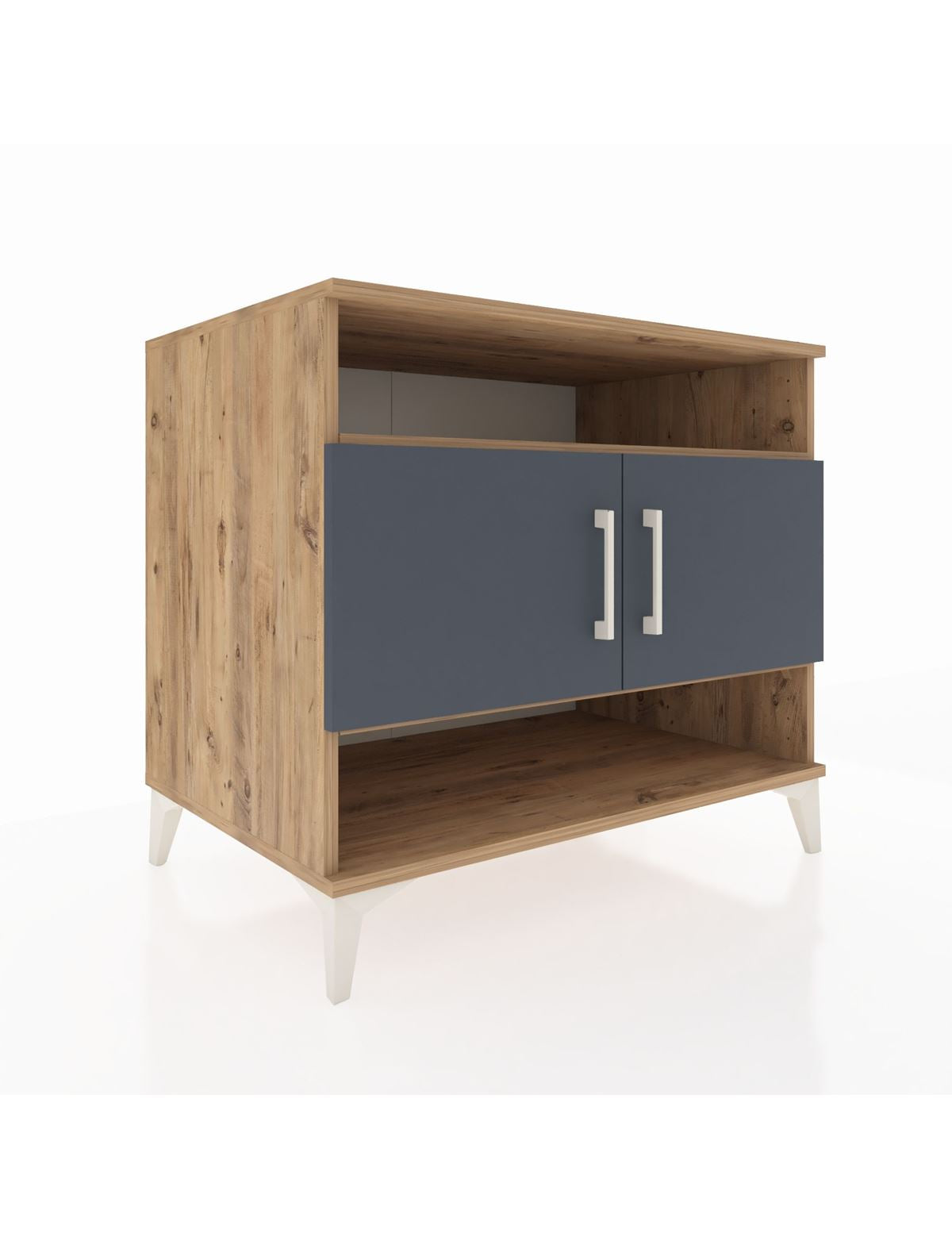 Kronos Şifonyer 3 Raflı 2 Kapaklı 88x59x80 Çam-Antrasit