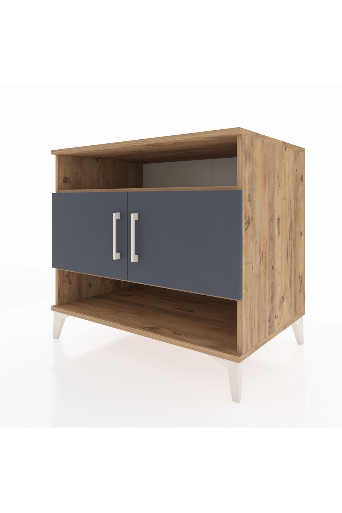 Kronos Şifonyer 3 Raflı 2 Kapaklı 88x59x80 Çam-Antrasit