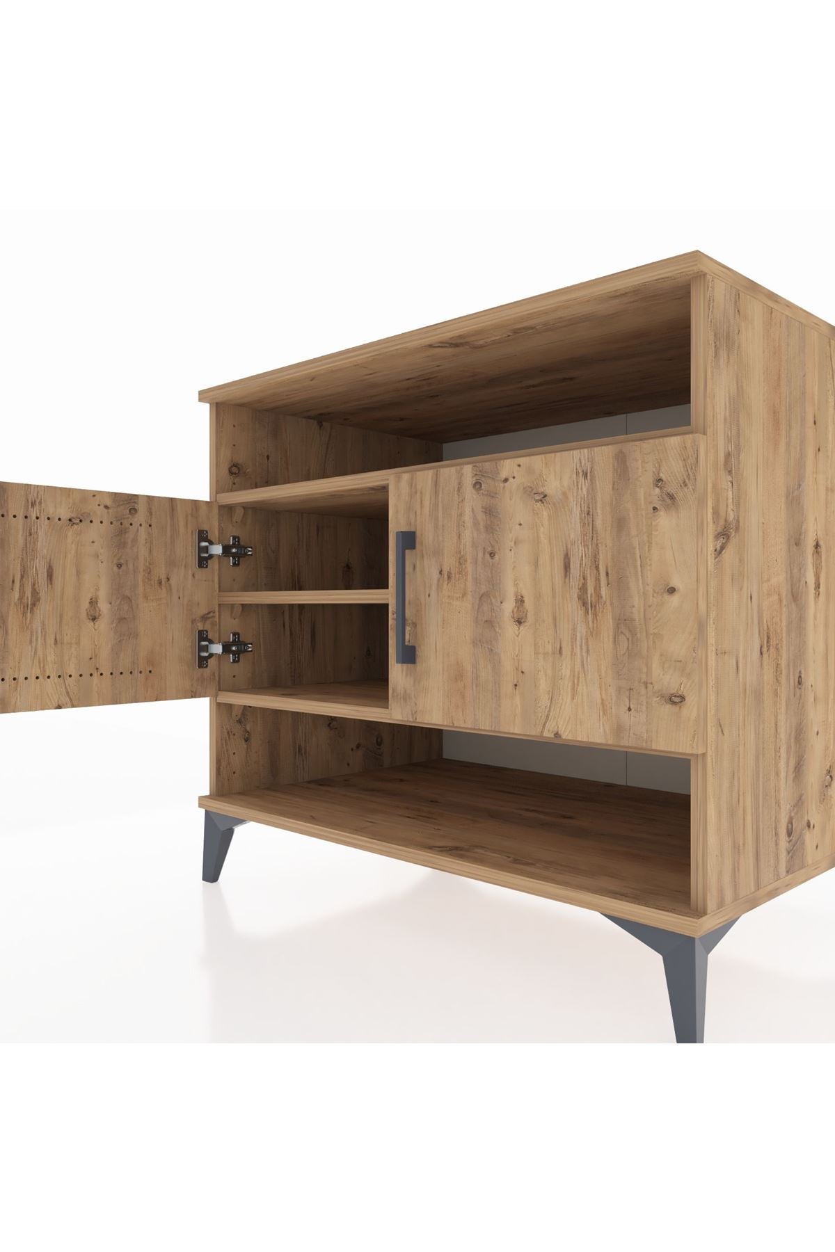 Kronos Şifonyer 3 Raflı 2 Kapaklı 88x59x80 Çam-Çam