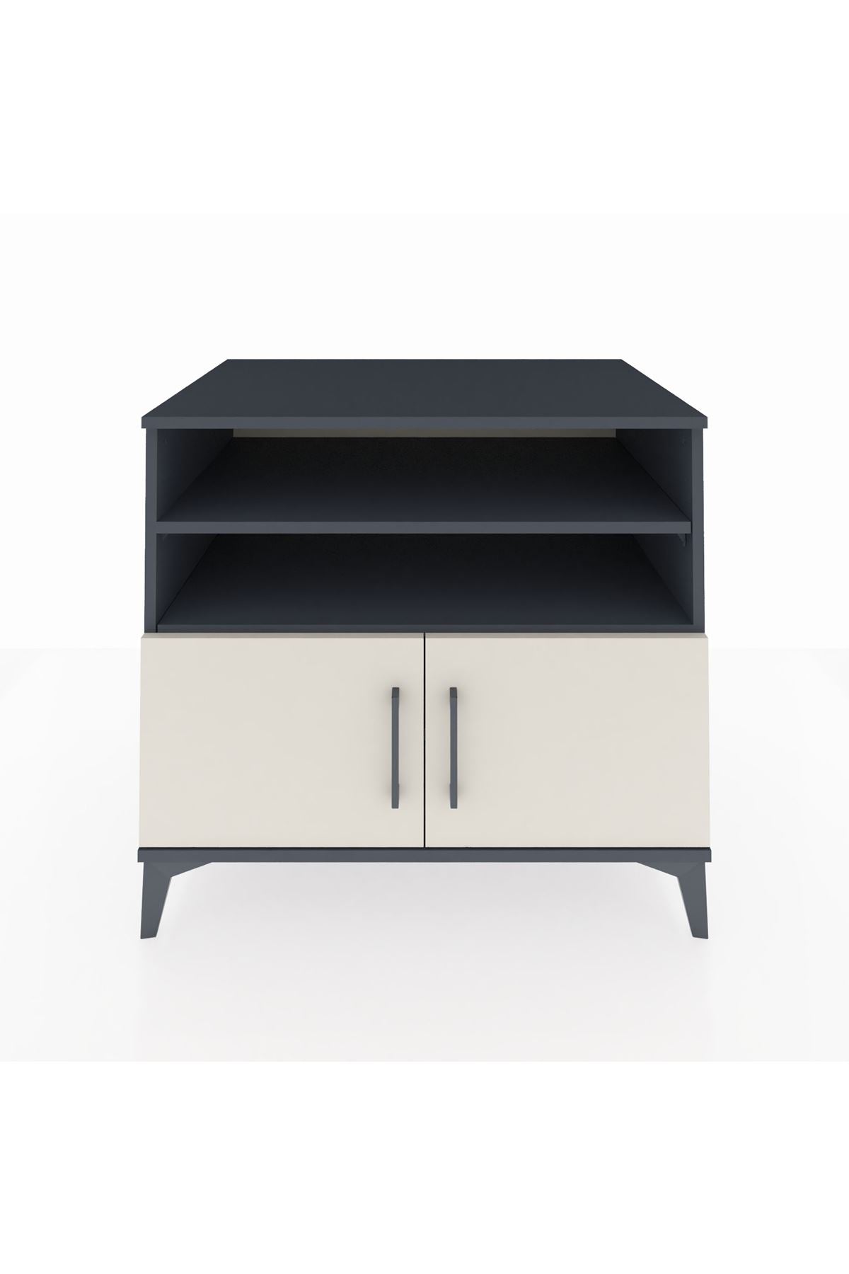 Kronos Şifonyer 3 Raflı 2 Kapaklı 88x59x80 Antrasit-Aytaşı