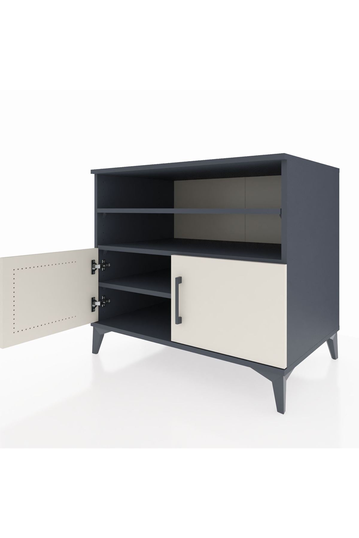 Kronos Şifonyer 3 Raflı 2 Kapaklı 88x59x80 Antrasit-Aytaşı