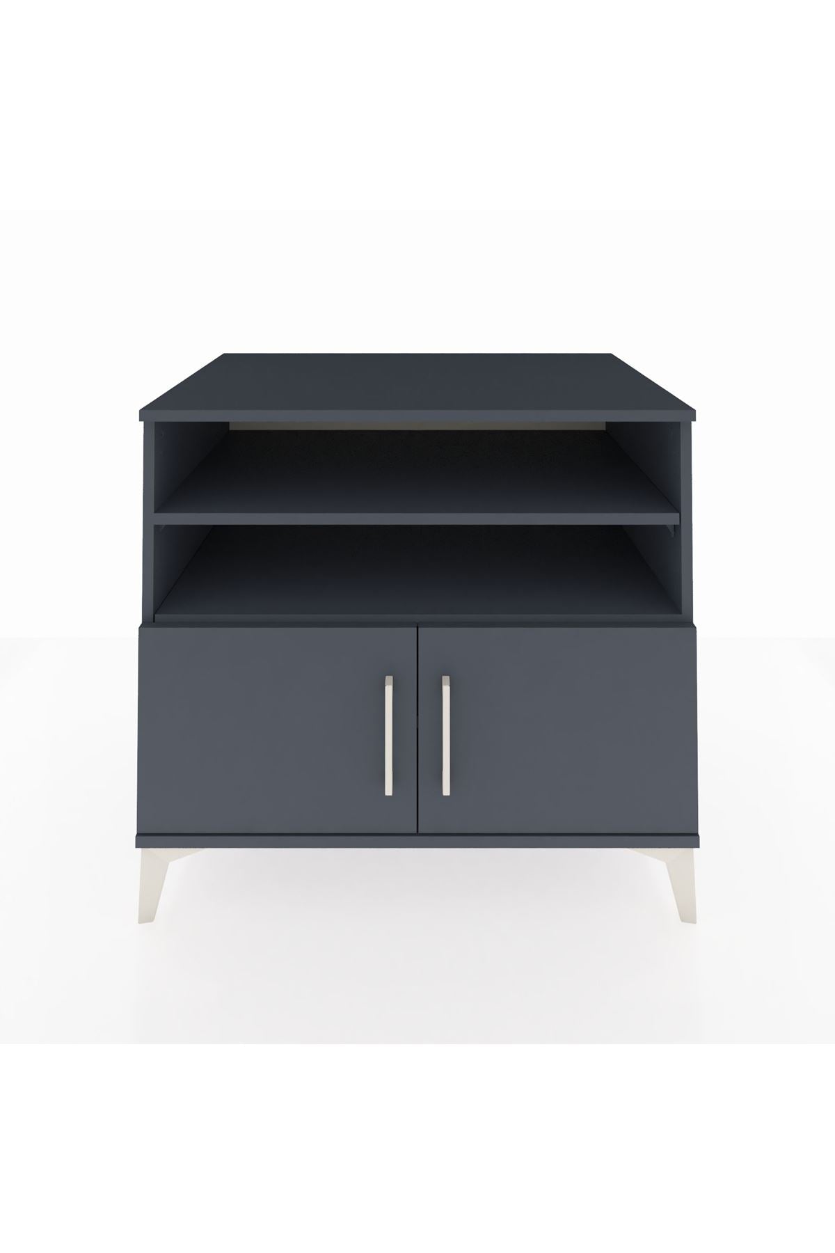 Kronos Şifonyer 3 Raflı 2 Kapaklı 88x59x80 Antrasit-Antrasit