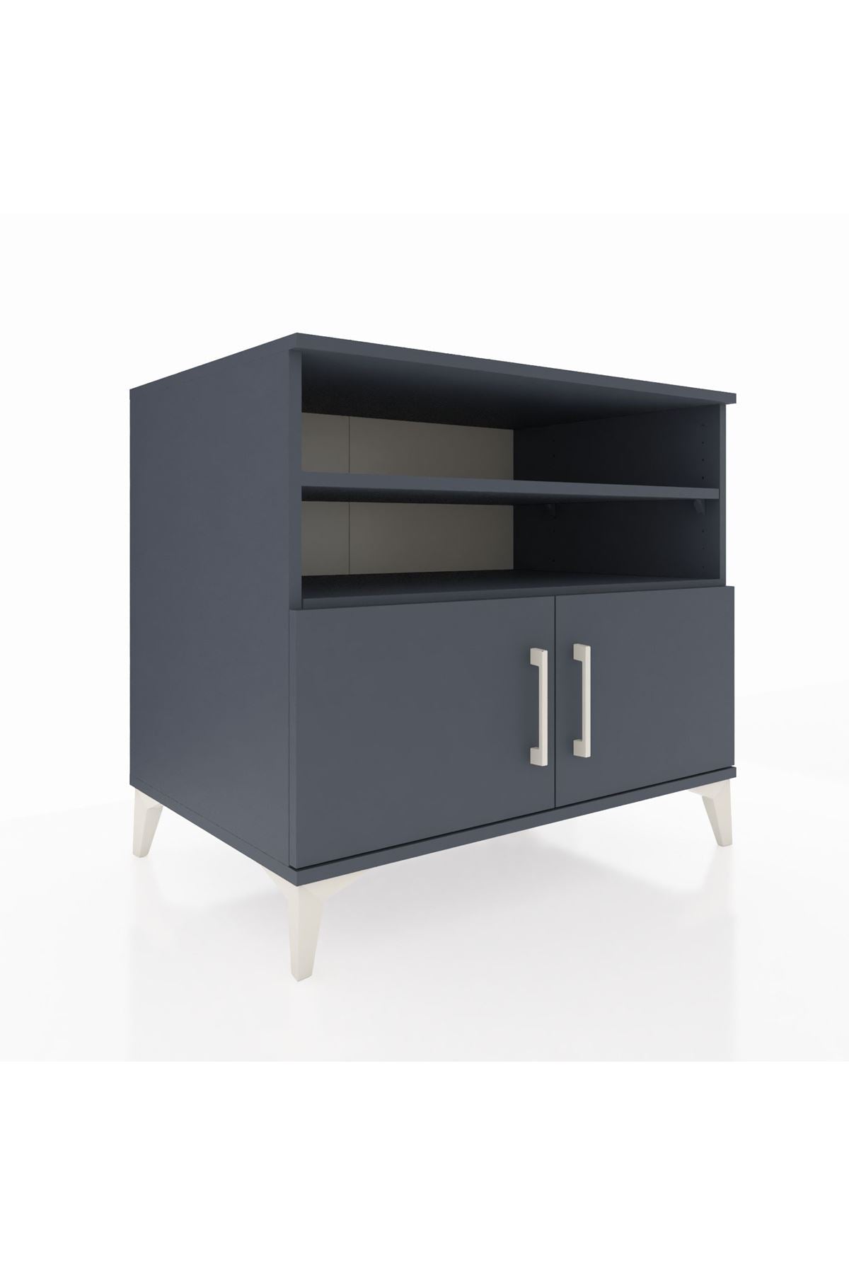 Kronos Şifonyer 3 Raflı 2 Kapaklı 88x59x80 Antrasit-Antrasit