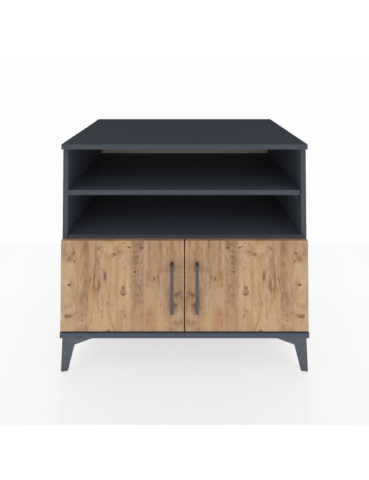 Kronos Şifonyer 3 Raflı 2 Kapaklı 88x59x80 Antrasit-Çam