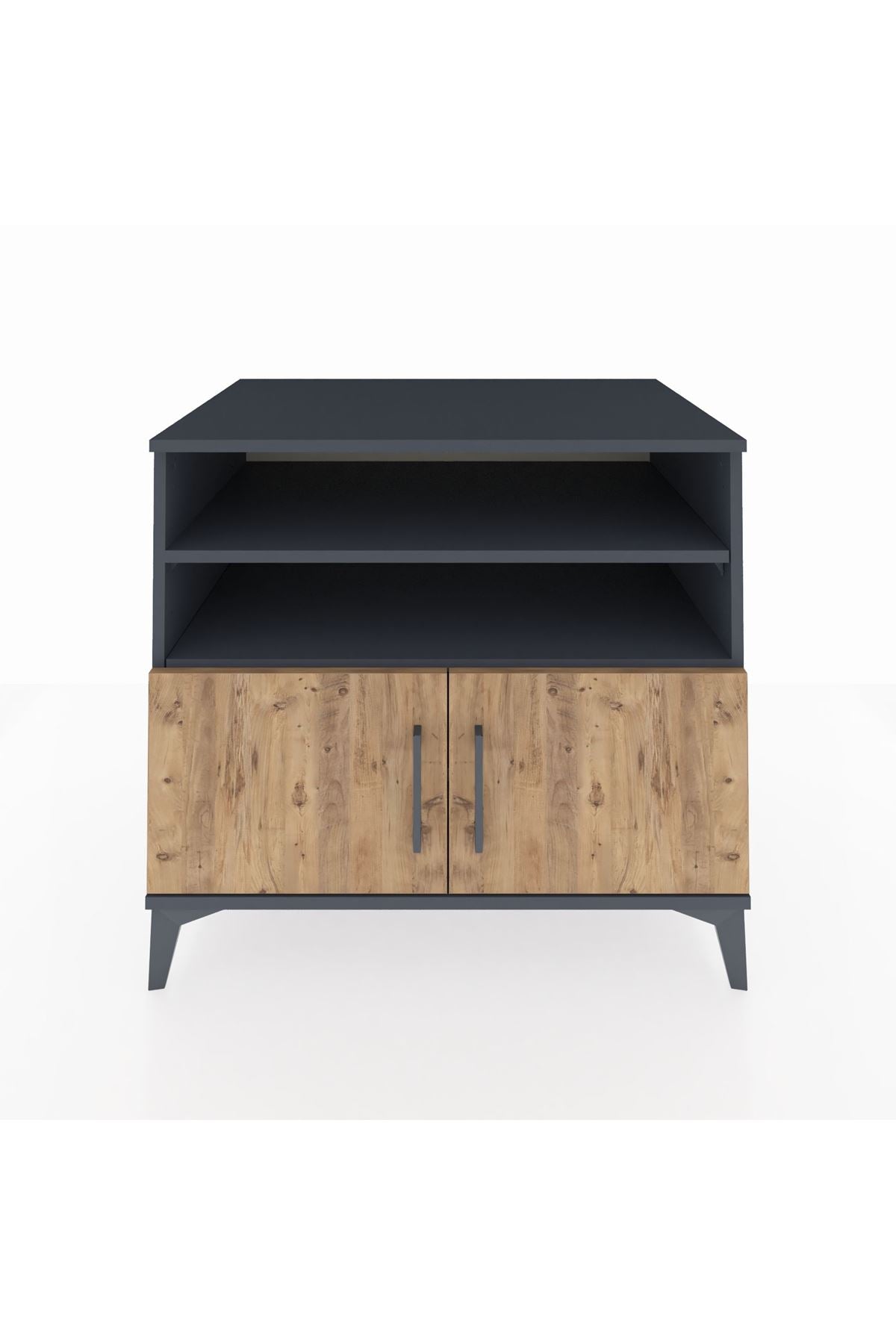 Kronos Şifonyer 3 Raflı 2 Kapaklı 88x59x80 Antrasit-Çam