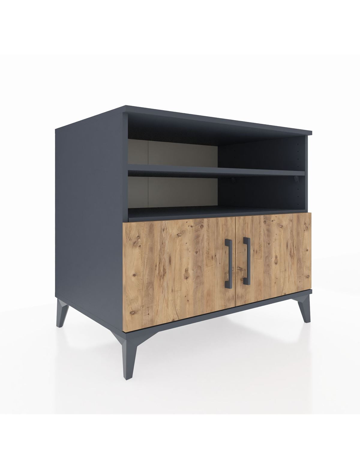 Kronos Şifonyer 3 Raflı 2 Kapaklı 88x59x80 Antrasit-Çam