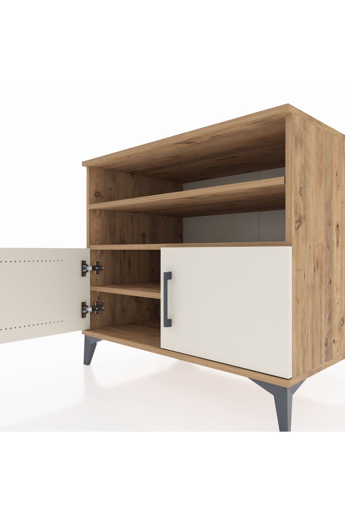 Kronos Şifonyer 3 Raflı 2 Kapaklı 88x59x80 Çam-Aytaşı