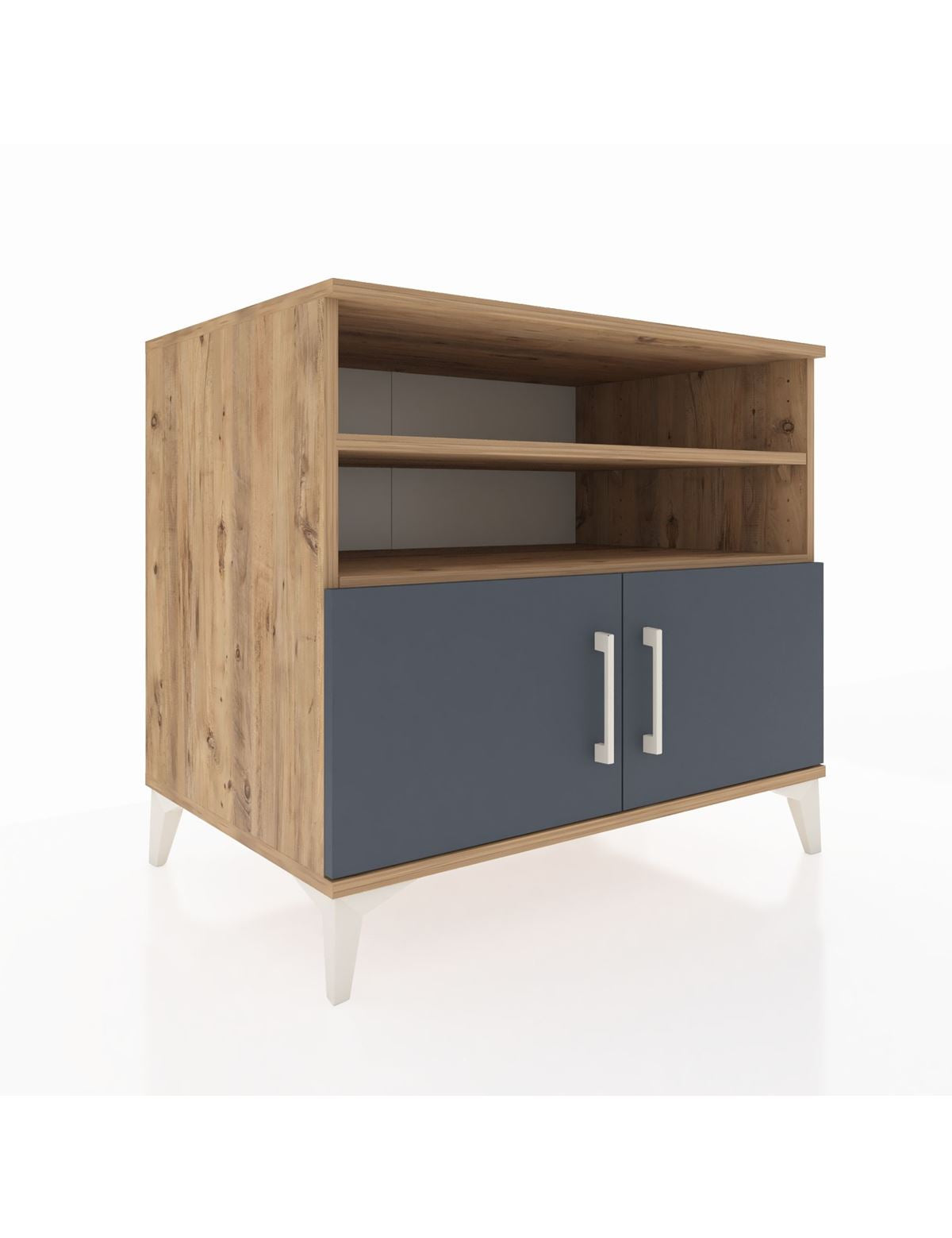 Kronos Şifonyer 3 Raflı 2 Kapaklı 88x59x80 Çam-Antrasit