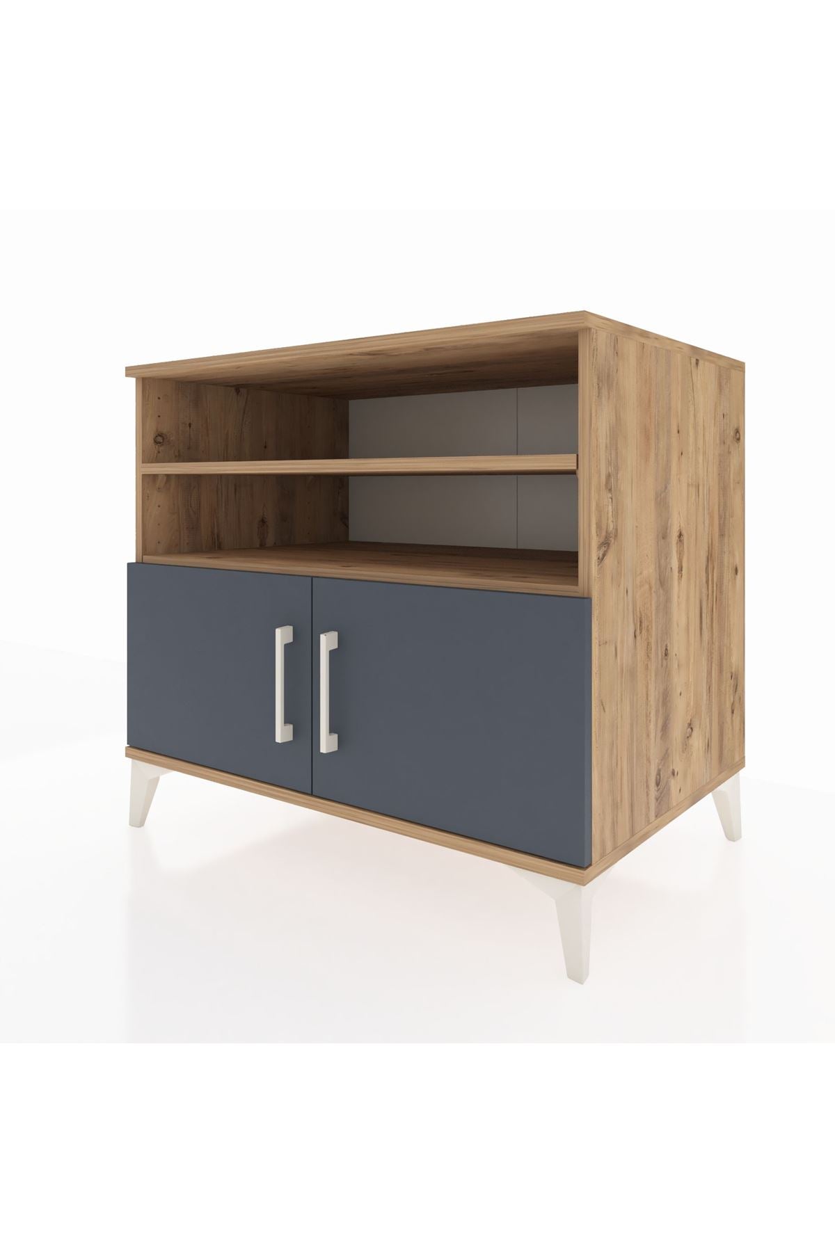 Kronos Şifonyer 3 Raflı 2 Kapaklı 88x59x80 Çam-Antrasit