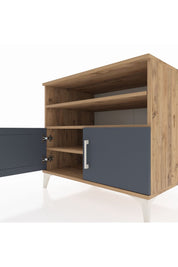 Kronos Şifonyer 3 Raflı 2 Kapaklı 88x59x80 Çam-Antrasit