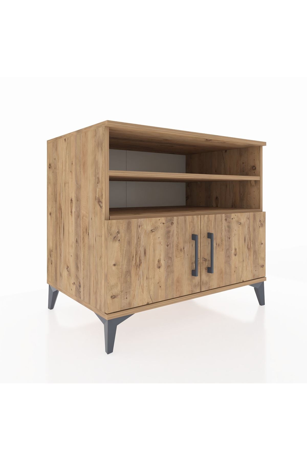 Kronos Şifonyer 3 Raflı 2 Kapaklı 88x59x80 Çam-Çam