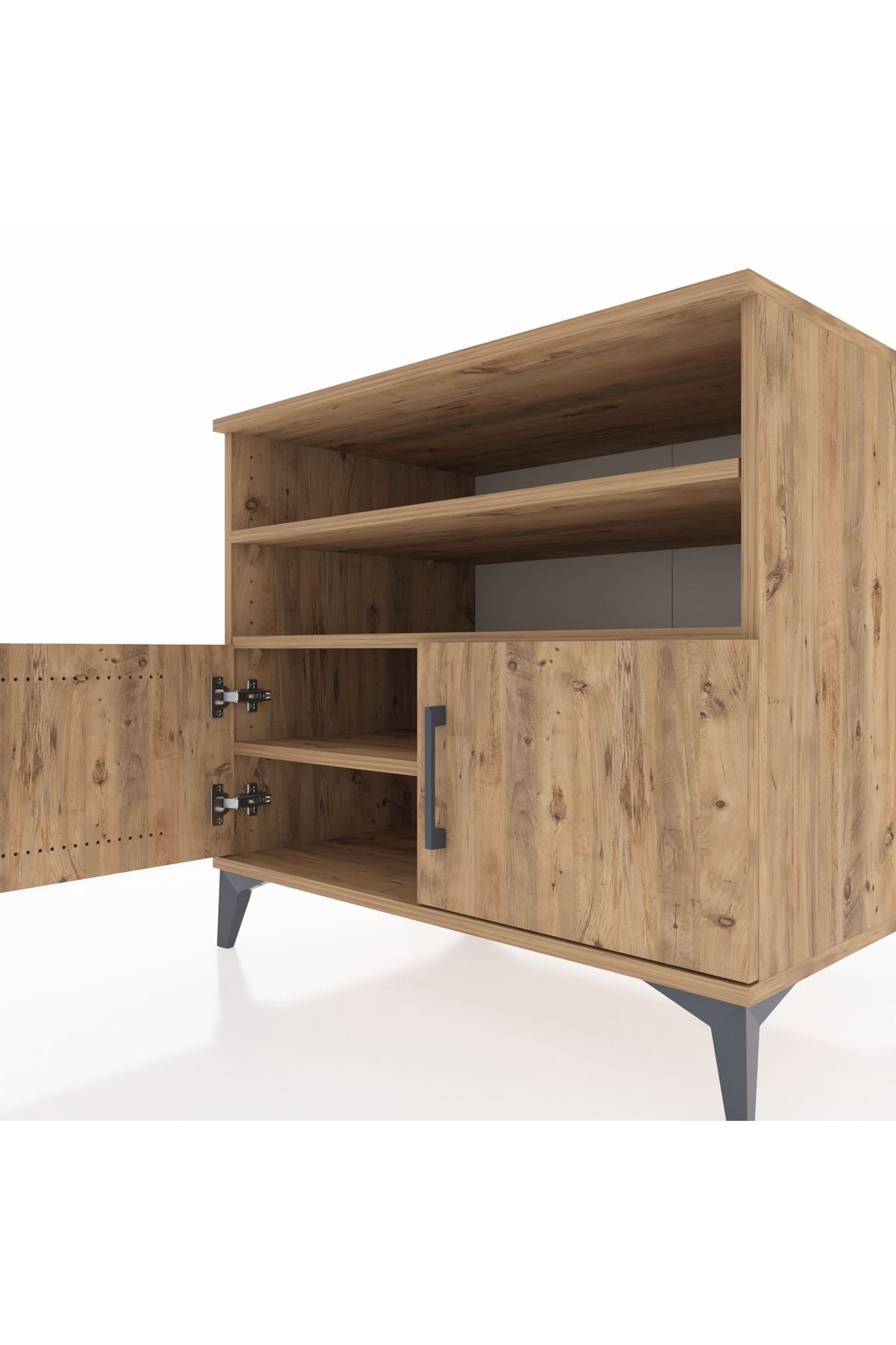 Kronos Şifonyer 3 Raflı 2 Kapaklı 88x59x80 Çam-Çam