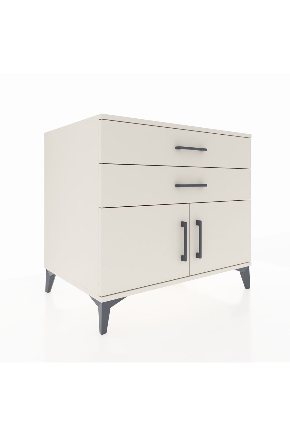 Kronos Şifonyer Tek Raflı 2 Çekmeceli 2 Kapaklı 88x59x80 Aytaşı-Aytaşı