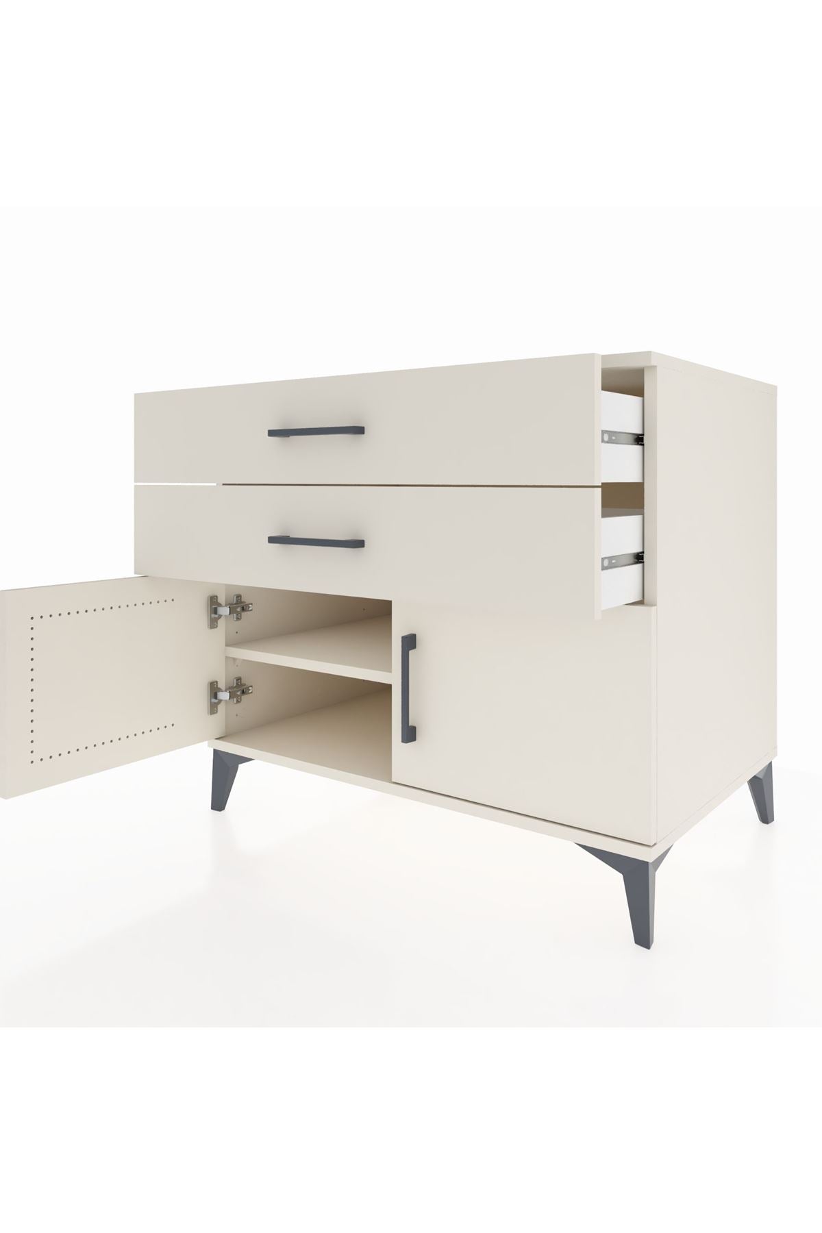 Kronos Şifonyer Tek Raflı 2 Çekmeceli 2 Kapaklı 88x59x80 Aytaşı-Aytaşı