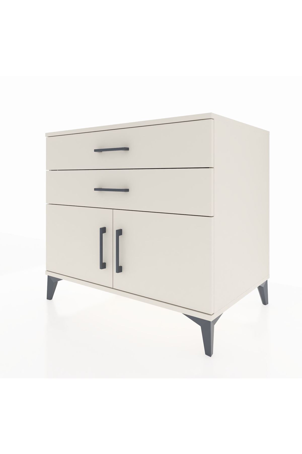 Kronos Şifonyer Tek Raflı 2 Çekmeceli 2 Kapaklı 88x59x80 Aytaşı-Aytaşı