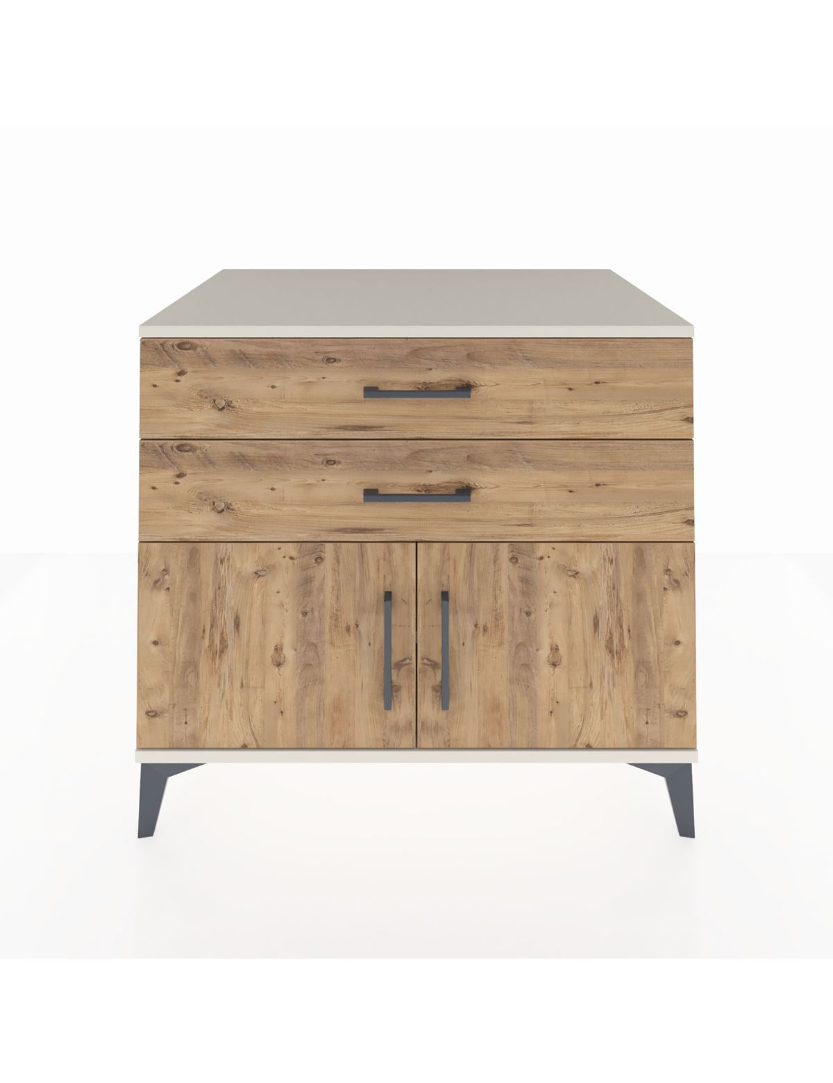 Kronos Şifonyer Tek Raflı 2 Çekmeceli 2 Kapaklı 88x59x80 Aytaşı-Çam