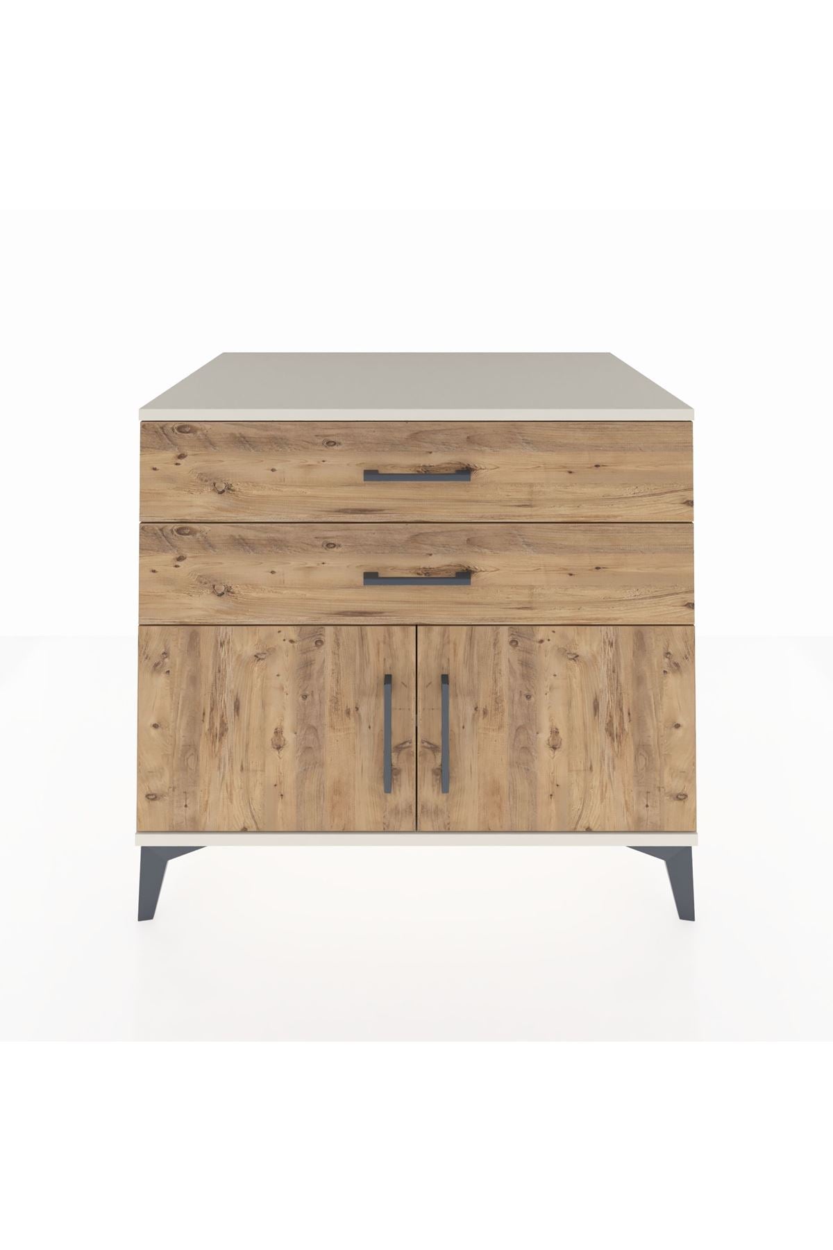 Kronos Şifonyer Tek Raflı 2 Çekmeceli 2 Kapaklı 88x59x80 Aytaşı-Çam