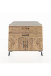 Kronos Şifonyer Tek Raflı 2 Çekmeceli 2 Kapaklı 88x59x80 - S69M026V3C