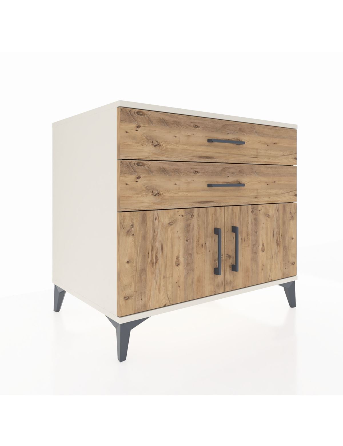 Kronos Şifonyer Tek Raflı 2 Çekmeceli 2 Kapaklı 88x59x80 Aytaşı-Çam