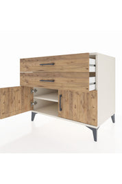 Kronos Şifonyer Tek Raflı 2 Çekmeceli 2 Kapaklı 88x59x80 - S69M026V3C