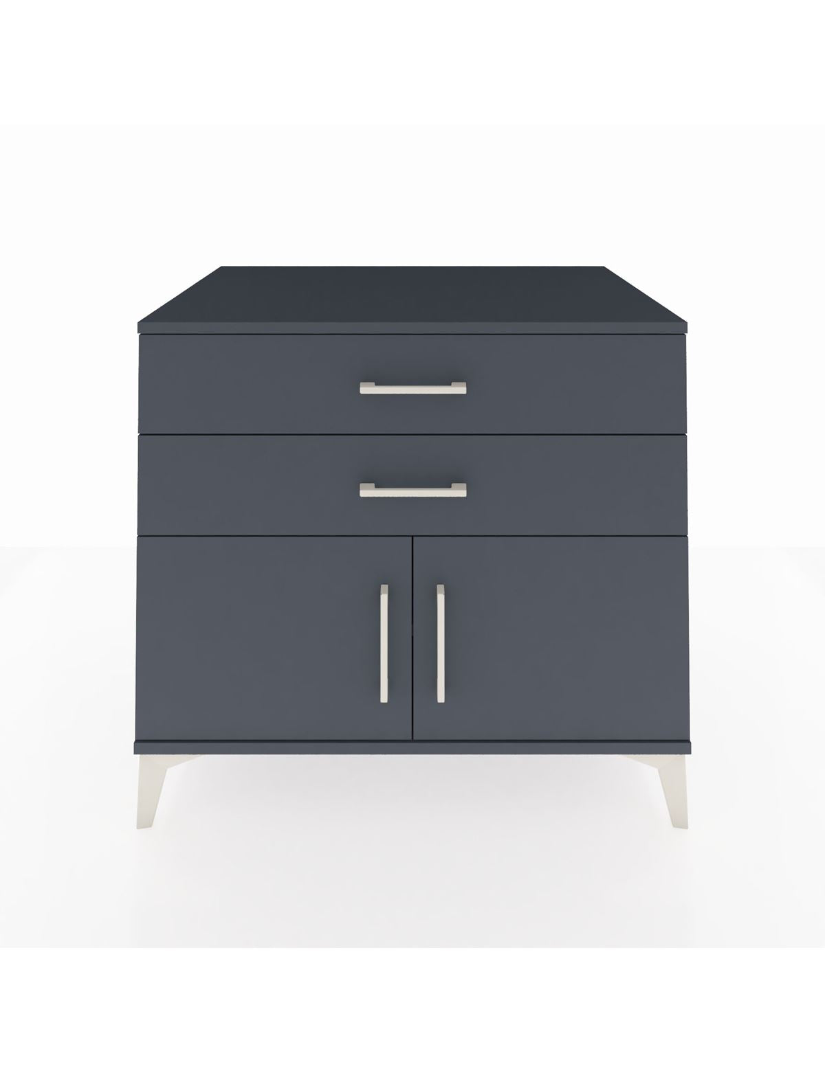 Kronos Şifonyer Tek Raflı 2 Çekmeceli 2 Kapaklı 88x59x80 Antrasit-Antrasit