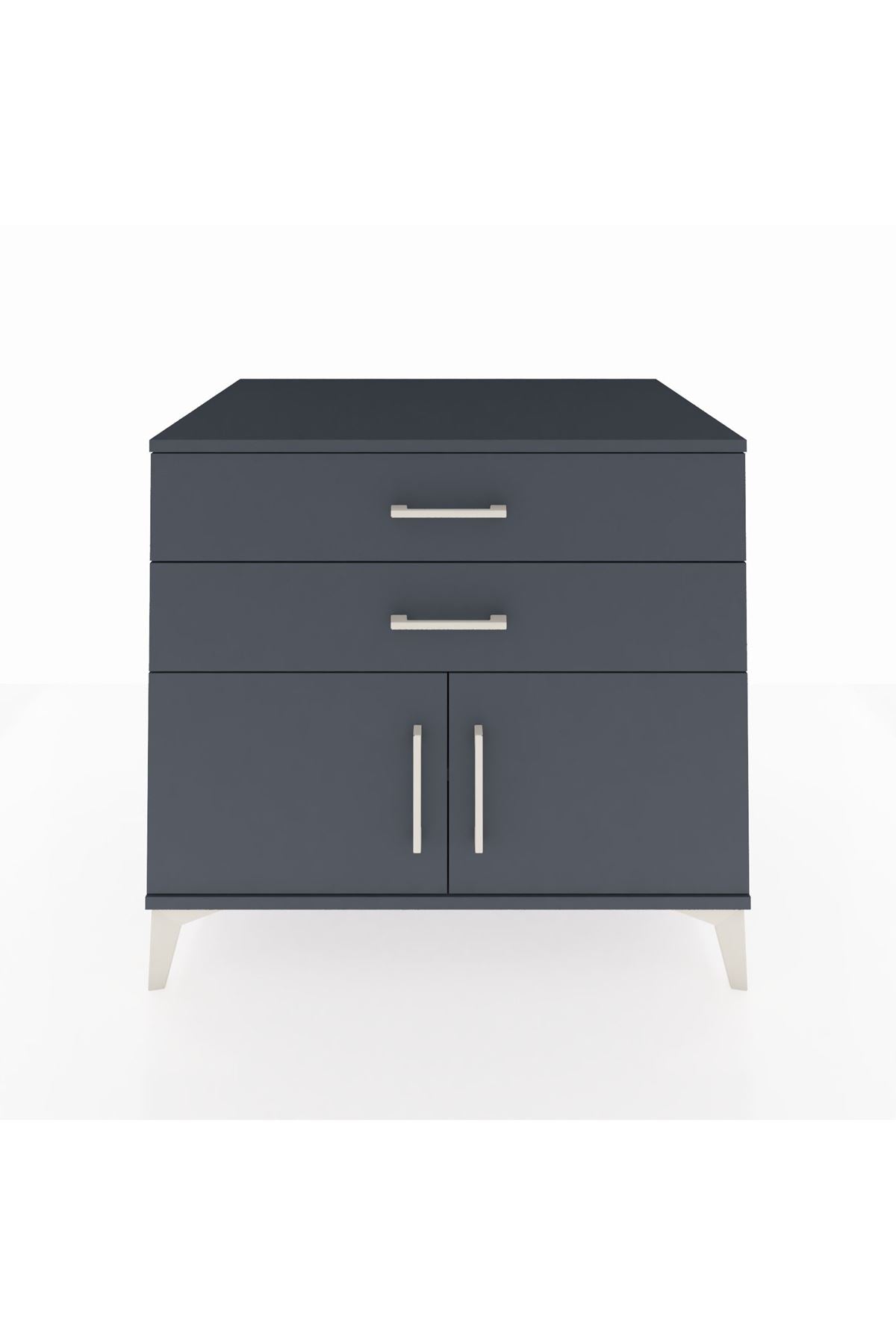 Kronos Şifonyer Tek Raflı 2 Çekmeceli 2 Kapaklı 88x59x80 - S69M026V5C