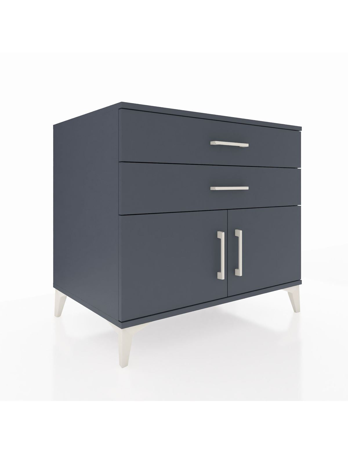 Kronos Şifonyer Tek Raflı 2 Çekmeceli 2 Kapaklı 88x59x80 Antrasit-Antrasit