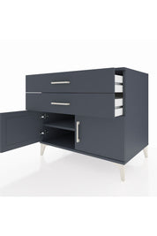 Kronos Şifonyer Tek Raflı 2 Çekmeceli 2 Kapaklı 88x59x80 Antrasit-Antrasit